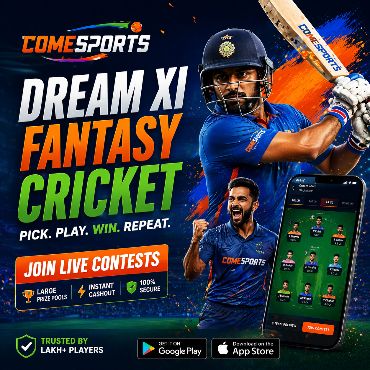 Come Fantasy Hub fantasy sports main visual